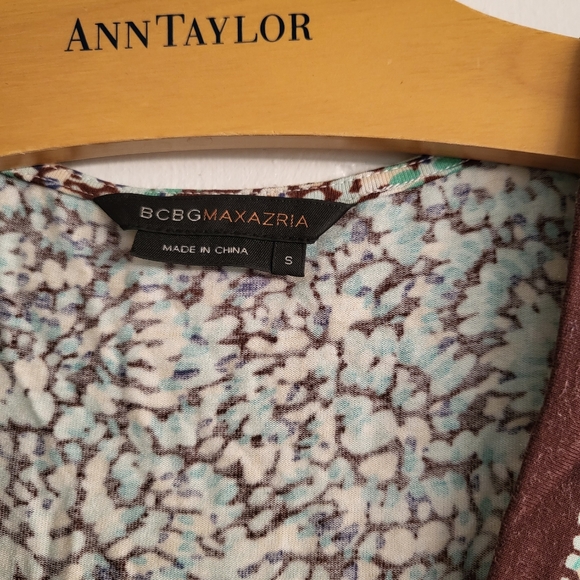 BCBG blue and brown floral pattern dress - Picture 6 of 8